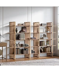 Tribesigns 5-Tier 47" Bookshelf: Boho Open Display Shelving Unit for Living Room, Office, Bedroom, Metal and Wood