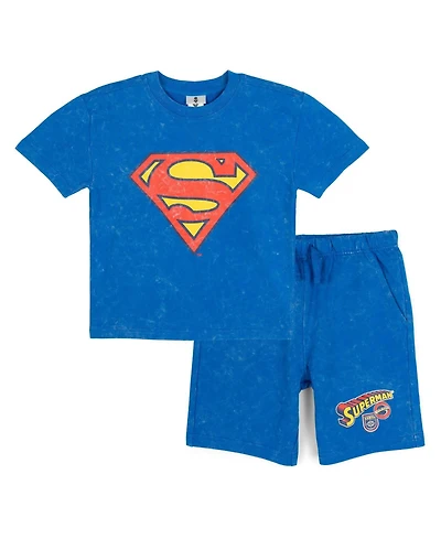 Justice League Toddler Boys' 2T-4T Batman Superman 2-Piece T-Shirt and Shorts Set