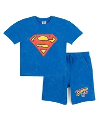 Justice League Toddler Boys' 2T-4T Batman Superman 2-Piece T-Shirt and Shorts Set