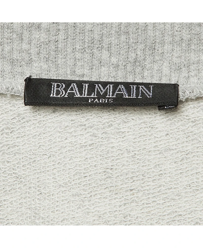 Pre-Owned Balmain Men's Metallic Logo Print Cotton Crew Neck Sweatshirt
