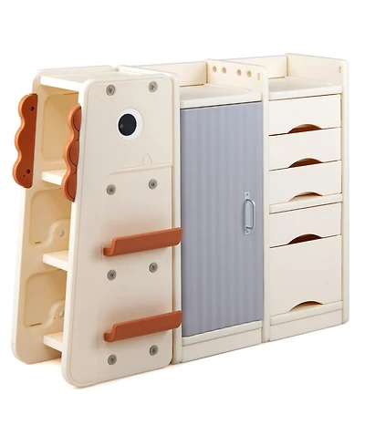 Slickblue Kids Playroom Storage Organizer with 5 Toy Bins