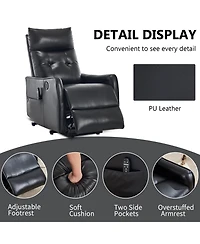 Clihome Power Lift Recliner Chair with Massage and Heat, 155degree(s) Reclining Usb Port, Pu Leather