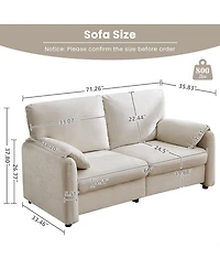 Streamdale Furniture 60-Inch Minimalist Down-Filled Sofa