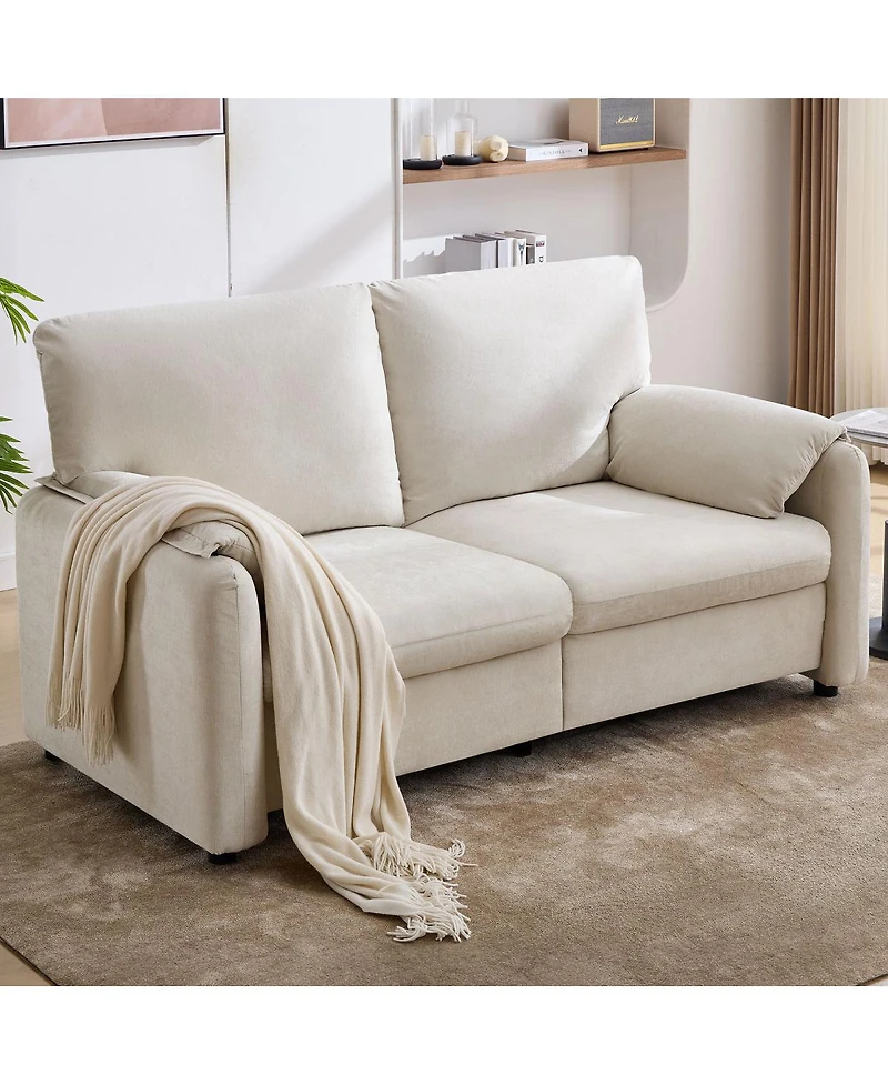 Streamdale Furniture 60-Inch Minimalist Down-Filled Sofa