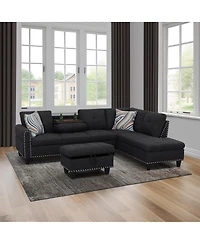 Streamdale Furniture L shape Sectional Sofa Chair with cup holder