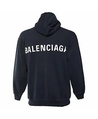 Pre-Owned Balenciaga Men's Logo Graphic Cotton Knit Hoodie