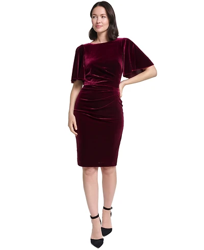 Jessica Howard Women's Boat Neck Velvet Dress