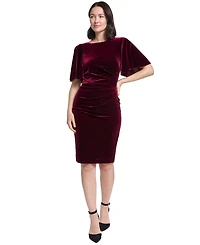 Jessica Howard Women's Boat Neck Velvet Dress