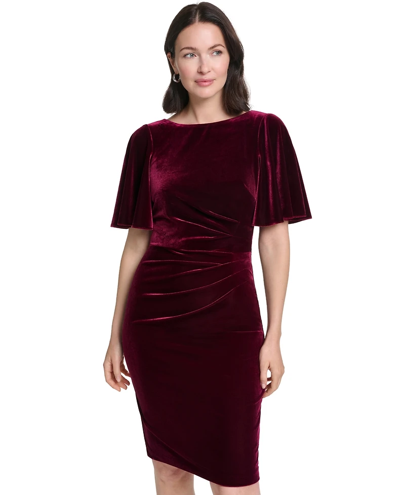 Jessica Howard Women's Boat Neck Velvet Dress
