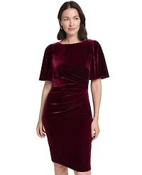 Jessica Howard Women's Boat Neck Velvet Dress