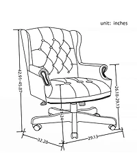 Streamdale Furniture Executive Ergonomic Pu Leather Office Chair
