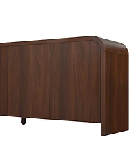 Streamdale Furniture Farmhouse Curved Edge Tv Stand for TVs up to 70", Walnut