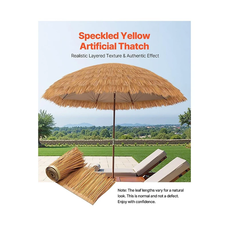Sugift Artificial Thatch Roof Mexican Style Tiki Bar Hut Roofing Waterproof Fire Resistant