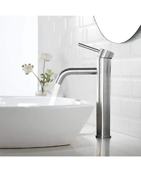 Busdays Single Hole Single Handle Bathroom Sink Faucet Modern Design Easy Install Matte Brushed Nickel