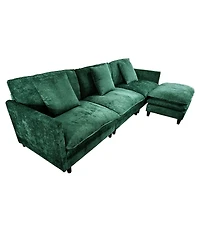 Streamdale Furniture =108-Inch L-Shaped Modular Chenille Fabric Sofa