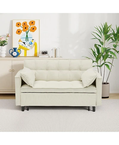 Streamdale Furniture 54.3" Corduroy Modular Sleeper Sofa with Pull Out Bed