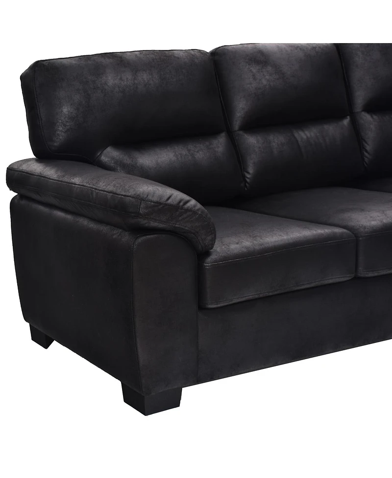 Streamdale Furniture 81" Modern Foil Fabric 3-Seater Sofa with Triangular Legs