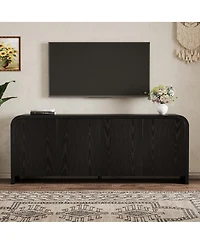 Streamdale Furniture Farmhouse Curved Edge Tv Stand for TVs up to 70"