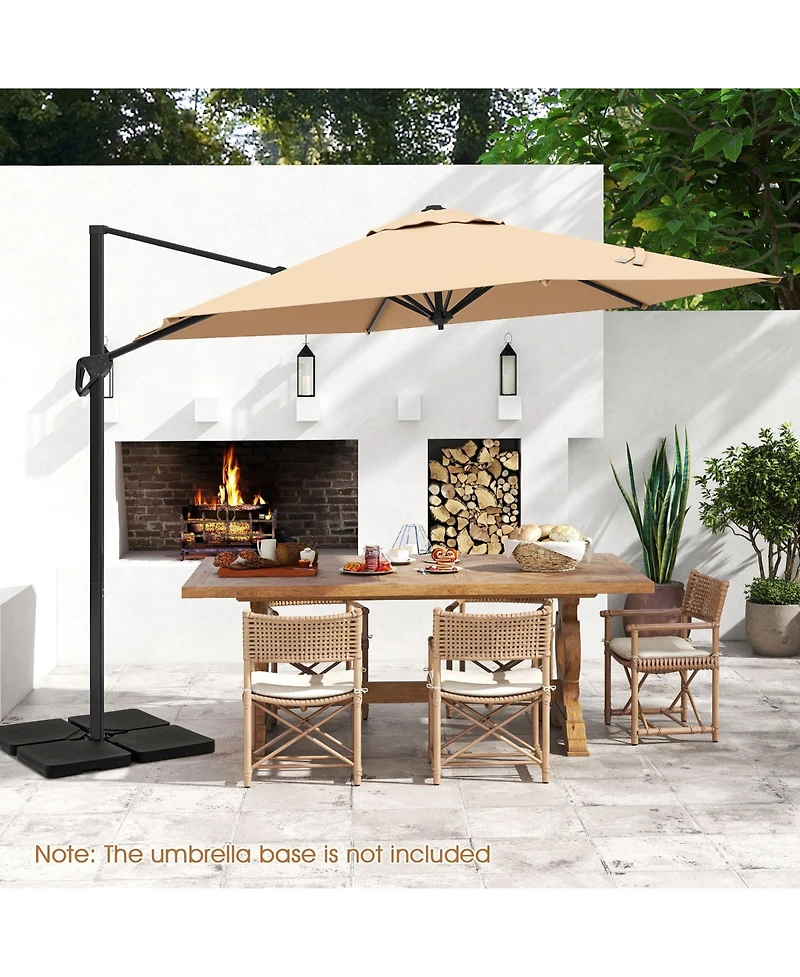 Sugift 9 feet Cantilever Patio Umbrella with Vented Top and Sun-Protective Canopy