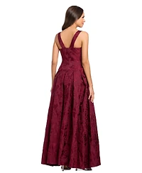 Betsy & Adam Women's Floral A-Line Gown