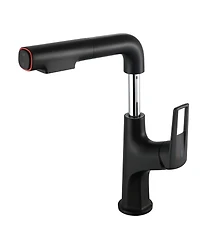Busdays Single Hole Vessel Bathroom Faucet Pull Down with Lift Spout Dual Spray Modes for Sink