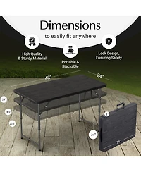 Aofar 4 Feet Folding Table Adjustable Height Steel Portable Handle