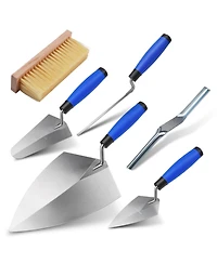 Xdovet Masonry Hand Tools Set Brick Trowel Gauging Pointing Jointer Brush