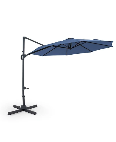 Sugift 10 feet Cantilever Patio Umbrella with Easy Tilt Adjustment and Foot Pedal Rotation