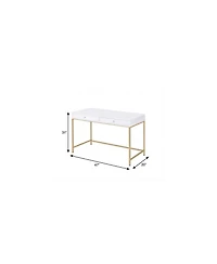 HomeRoots 47" Computer Desk With Two Drawers