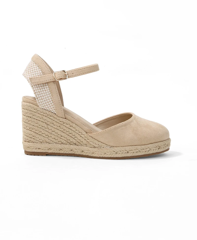 Berness Women's Marlene Jute-Wrapped Closed Toe Espadrille Wedges