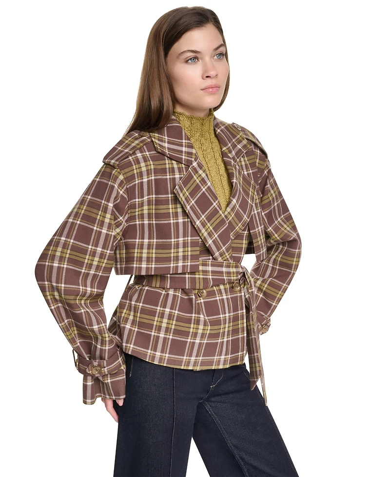 Dkny Jeans Women's Double Breasted Short Trench Jacket