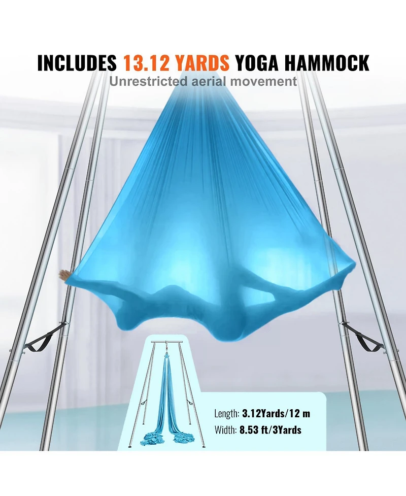Vevor Yoga Swing Stand Hammock Aerial Silk Kit 551.15 lbs Load Yoga Frame