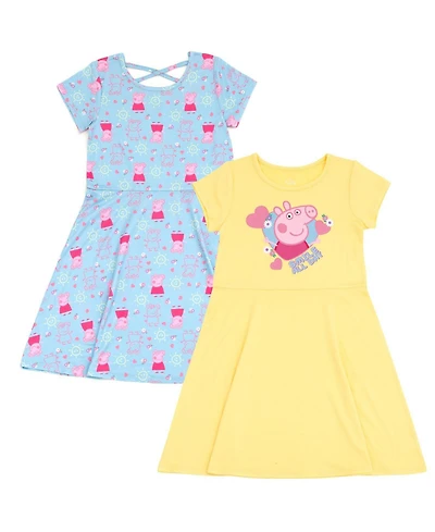 Peppa Pig Toddler Girls' 2T-4T Two-Pack Skater Dresses