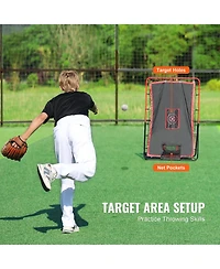 Vevor Baseball And Softball Rebounder Net 3x4.5 ft 2-in-1 Switch Hitter Pitch