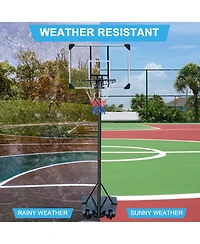 Zeny Portable Basketball Hoop Stand with Wheels for Kids Youth Adjustable Height 5.4ft - 7ft Use for Indoor Outdoor Basketball Goals Play Set