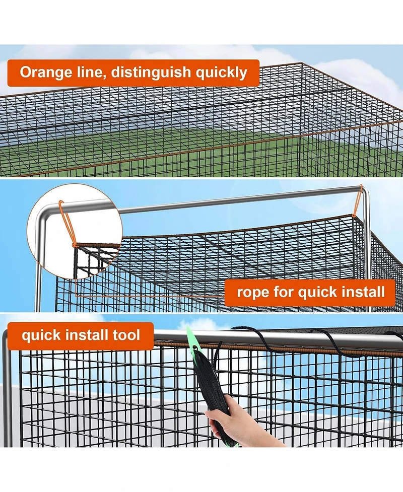 Aoligeijs 12x55ft Portable Baseball Batting Cage for Practice