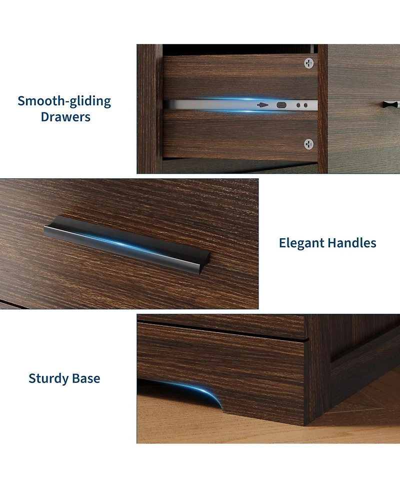 homfan 6 Drawer Dresser for Bedroom, Modern Chest of Drawers with Metal Handles, Storage Organizer Living Room, Entryway and Hallway