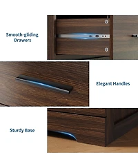 homfan 6 Drawer Dresser for Bedroom, Modern Chest of Drawers with Metal Handles, Storage Organizer Living Room, Entryway and Hallway
