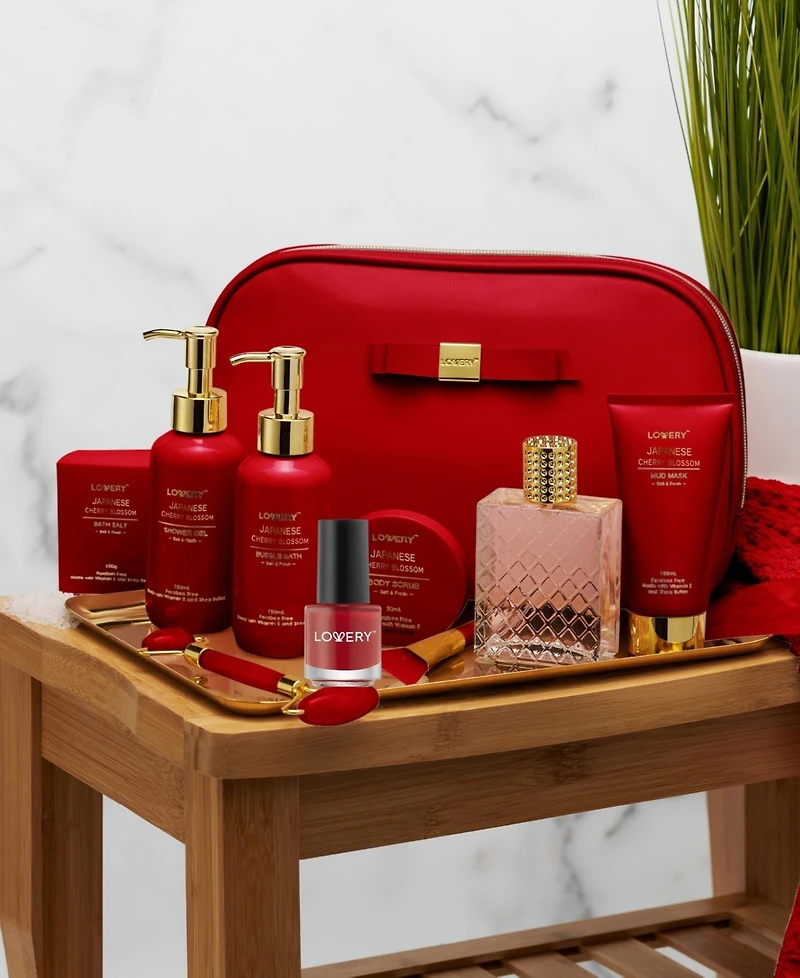 Lovery 11-Piece Luxury Japanese Cherry Blossom Body Care Spa Gift Set