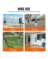 Vevor 20ft Badminton Net Set Outdoor Portable Volleyball Pickleball Tennis Net