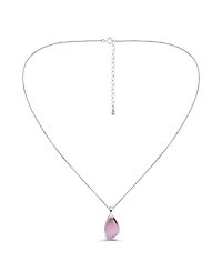 Macy's Pink Shell Inlay Fine Silver-Plated Freeform Shape Pendant Necklace