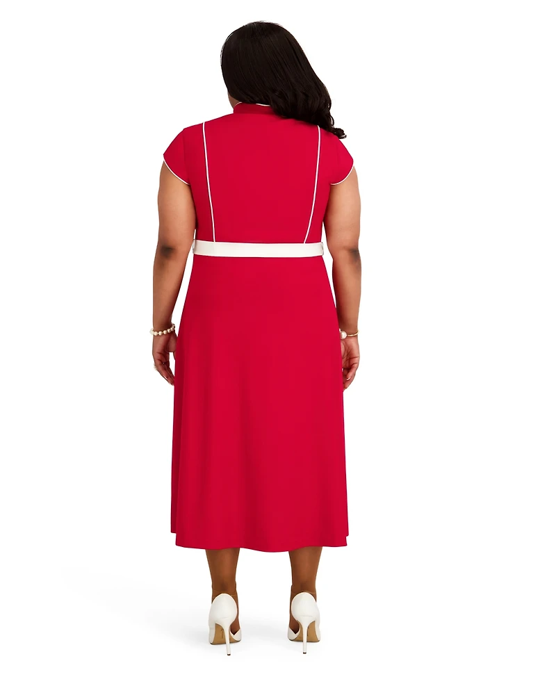 Kasper Women's Seam Bodice V-Neck Dress
