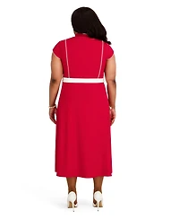 Kasper Women's Seam Bodice V-Neck Dress