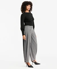 Bar Iii Women's Pleated Suiting High-Rise Wide-Leg Pants, Macy's Exclusive