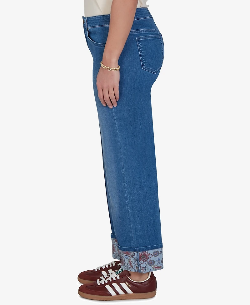 Ruby Rd. Plus Floral Cuff Stretch Ankle Jean