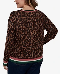 Ruby Rd. Plus Cheetah Print Knit Sweater