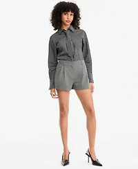 Bar Iii Women's Pleated High-Waisted Shorts, Macy's Exclusive