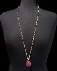 Anne Klein Stone Pendant Necklace, 34" + 3" extender