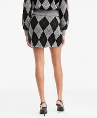 Bar Iii Women's Argyle Knit Mini Skirt, Macy's Exclusive
