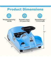 Slickblue 12V Kids Go Kart Ride-On with Cleaning Mop and Remote Control